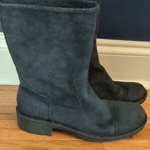 Born Women's Mid-Calf Suede Boots in Black